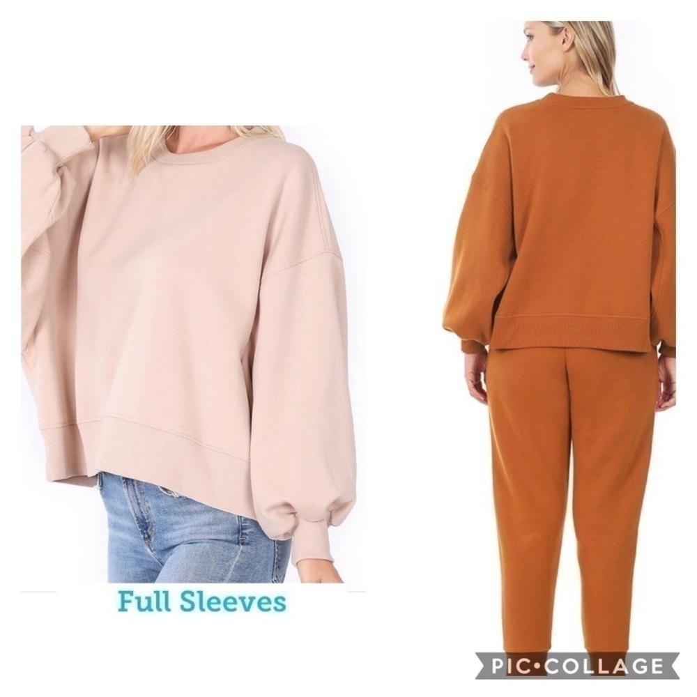 Dusty Teal or Black Two Piece Sweatshirt & Pants - Picture 4 of 5
